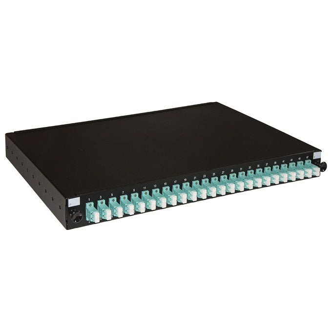 Link Pannello Fibra Ottica 19'' con 24 Adattatori LC Duplex Om3 Profondita' 250mm Nero - Disponibile in 3-4 giorni lavorativi