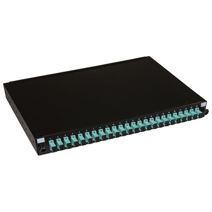 Link Pannello Fibra Ottica 19'' con 24 Adattatori SC Simplex Om3 Profondita' 250mm Nero - Disponibile in 3-4 giorni lavorativi
