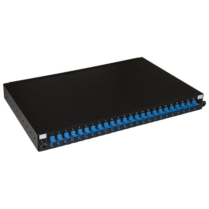 Link Pannello Fibra Ottica 19'' con 24 Adattatori SC Simplex Singlemode Profondita' 250mm Nero - Disponibile in 3-4 giorni lavorativi