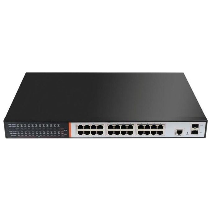 Link switch di rete 24 porte gigabit poe 300 watt + 2 porte sfp per fibra ottica - Disponibile in 3-4 giorni lavorativi
