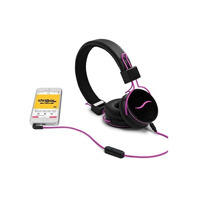 Hi-Deejay Cuffie Professionali Rivestite in Tessuto Metal Black Pink - Disponibile in 3-4 giorni lavorativi