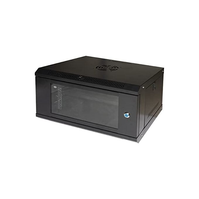 Link Armadio Rack 19'' 6u Link Serie Light Colore Nero con Porta Vetro (Axpxl) 300x400x530mm Ripiano Incluso - Disponibile in 3-4 giorni lavorativi