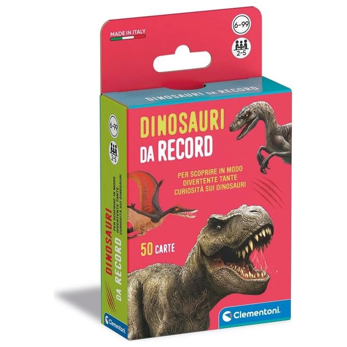 Clementoni Carte da Gioco Dinosauri da Record - Disponibile in 3-4 giorni lavorativi