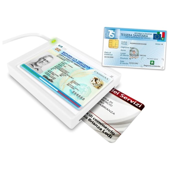 Atlantis P005-CIED331C Lettore Cie 3.0 Carta d'Identita' Elettronica e Tessera Sanitaria Italiana - Disponibile in 3-4 giorni lavorativi
