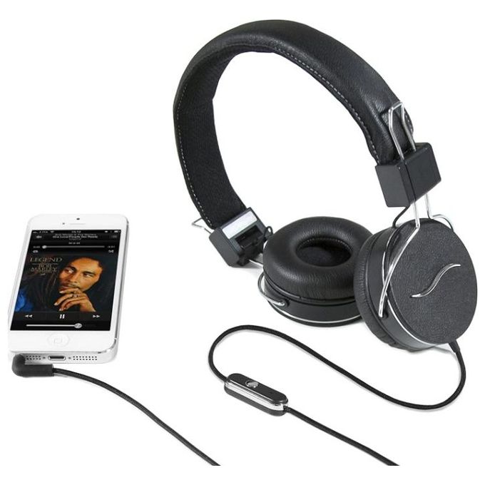 HI-FUN Cuffie Professionali Rivestite in Tessuto Dark Leather per un'Audio di Qualita' Superiore - Disponibile in 3-4 giorni lavorativi