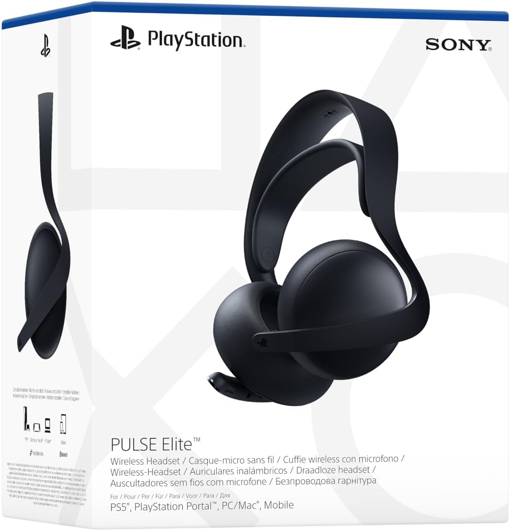 PS5 SONY PlayStation 5 Cuffie Gaming wireless PULSE Elite – Midnight Black - Disponibile in 2/3 giorni lavorativi