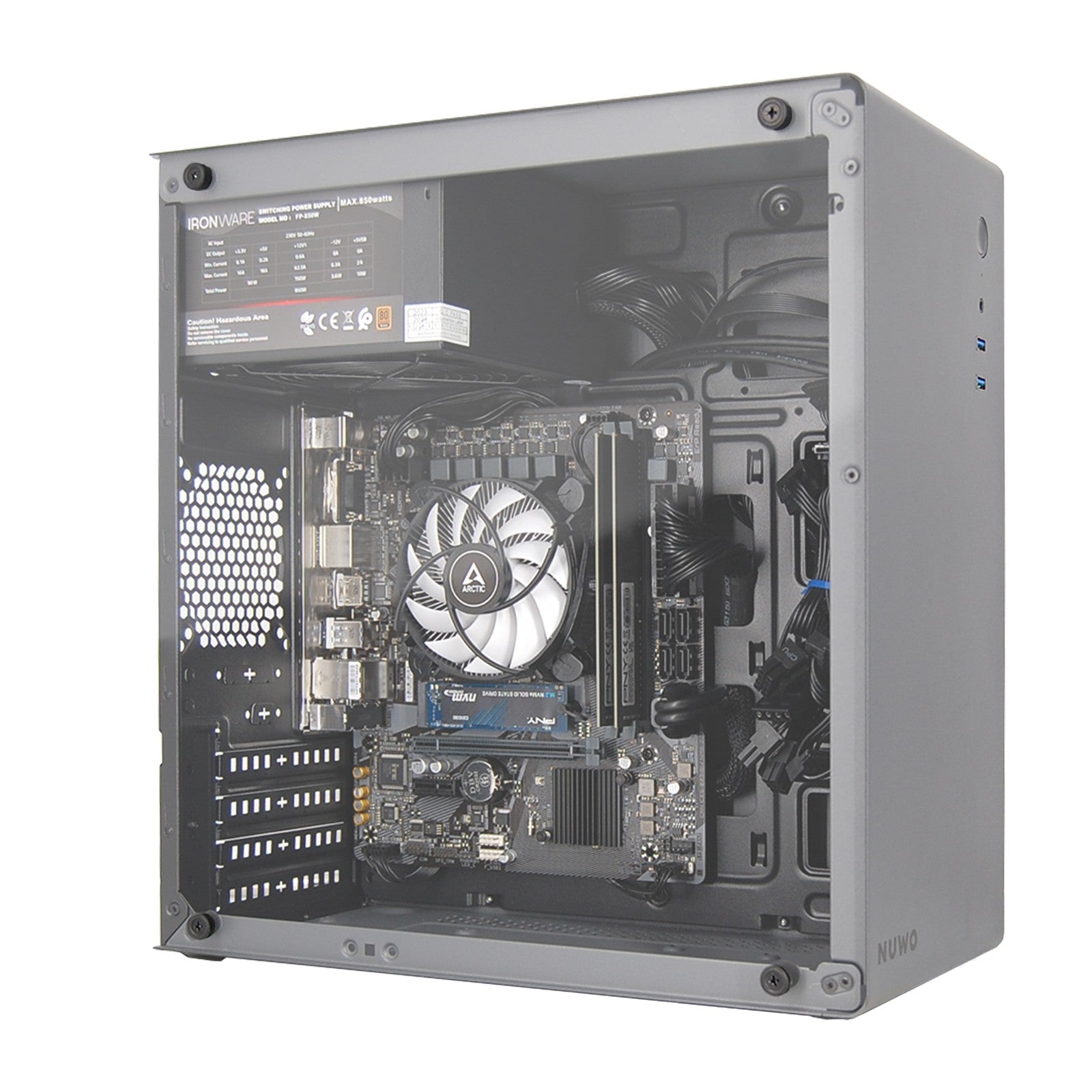 PC Desktop Nuovo PC Computer Assemblato ELITE CPU Intel i7-14700 Ram 16GB SSD 1TB WiFi BT Grigio Freedos - Disponibile in 2-4 giorni lavorativi GameSIDE&Tech