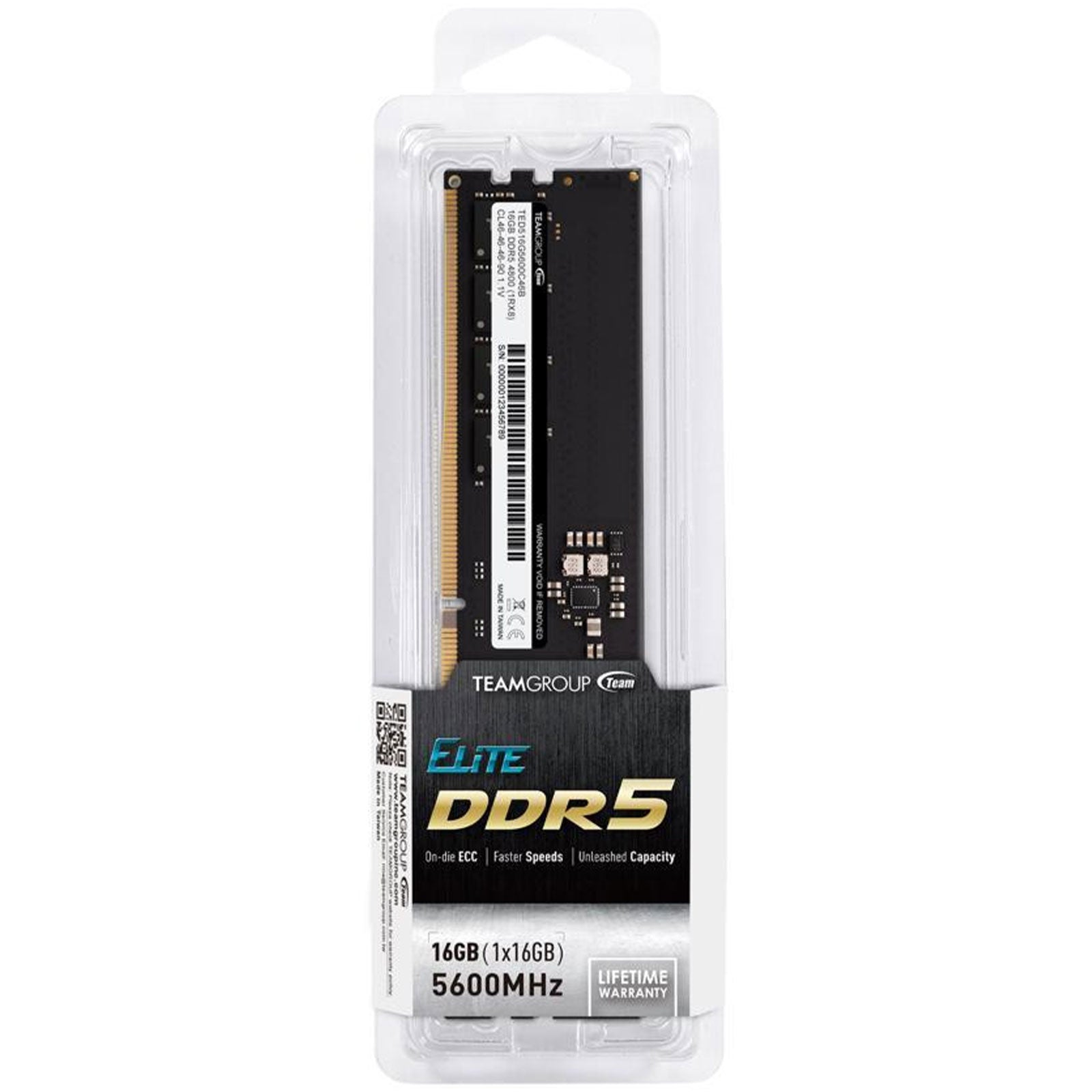 Team Group Memoria RAM DDR5 16GB DIMM 5600 Mhz TED516G5600C4601 - Disponibile in 2-4 giorni lavorativi