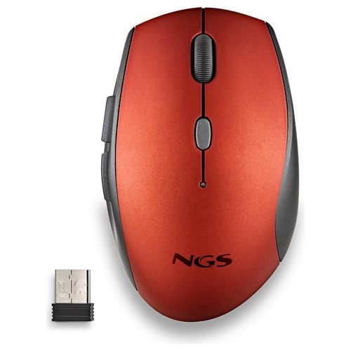NGS BEE Mouse Mano Destra RF Wireless Ottico 1600 DPI Rosso - Disponibile in 3-4 giorni lavorativi Ngs