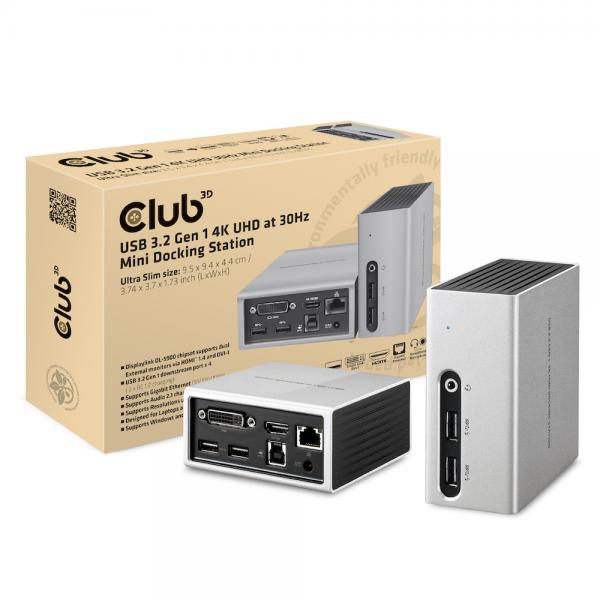 CLUB3D MINI DOCKING STATION USB TYPE A 3.1 GEN 1 4K UHD - Disponibile in 3-4 giorni lavorativi Club3d