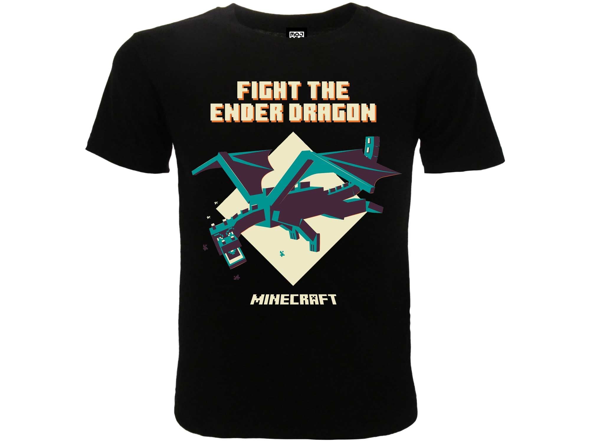 MINECRAFT - "Fight the ender dragon" T-shirt 9/11 anni nera - Disponibile in 2/3 giorni lavorativi GED