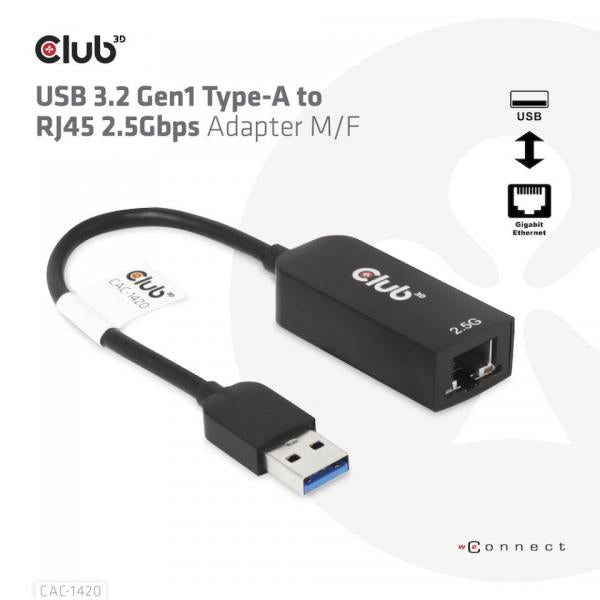 Club3d CAC-1420 Scheda di Rete e Adattatore Ethernet 2500 Mbit/s - Disponibile in 3-4 giorni lavorativi Club3d