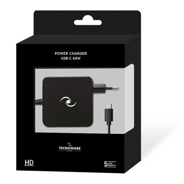 Tecnoware Alimentatore Usb-C da Casa Nero Cavo 2,1mt - Disponibile in 3-4 giorni lavorativi Tecnoware
