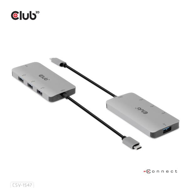 Club3d CSV-1547 Hub di Interfaccia Usb 3.2 Gen 2 Type-c 10000 Mbit/s Nero/Argento - Disponibile in 3-4 giorni lavorativi Club3d