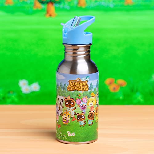 Animal Crossing: Paladone - Metal Water Bottle W Straw 500Ml (Bottiglia)