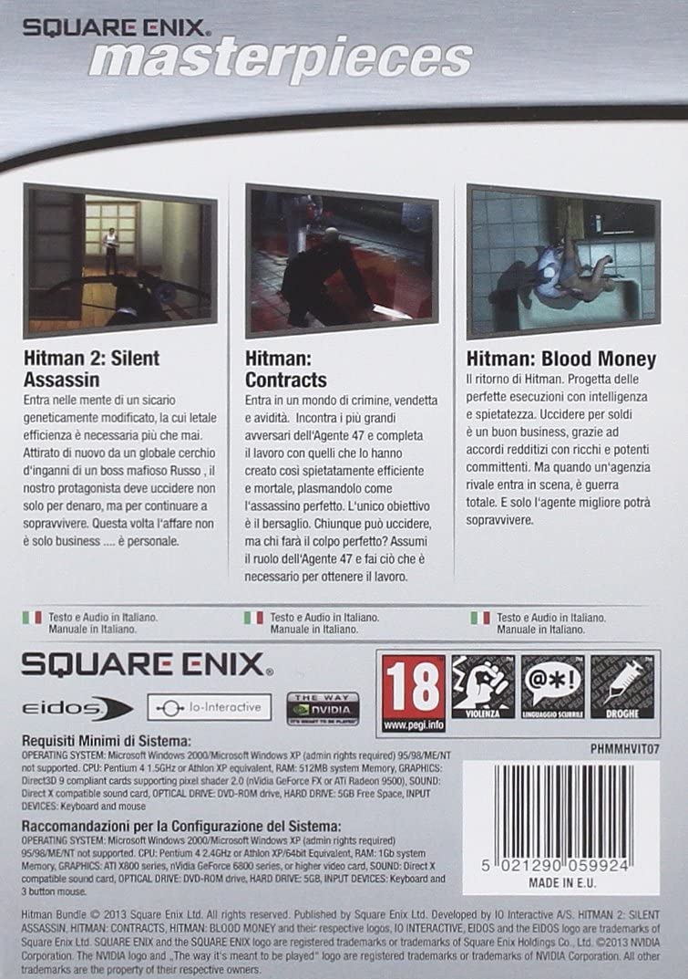 PC Hitman Trilogy: Silent Assassin + Contracts + Blood Money (bundle 3 giochi)