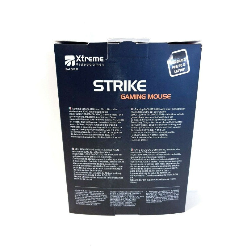 PC Strike Gaming Mouse 3200 Dpi 7 Tasti USB