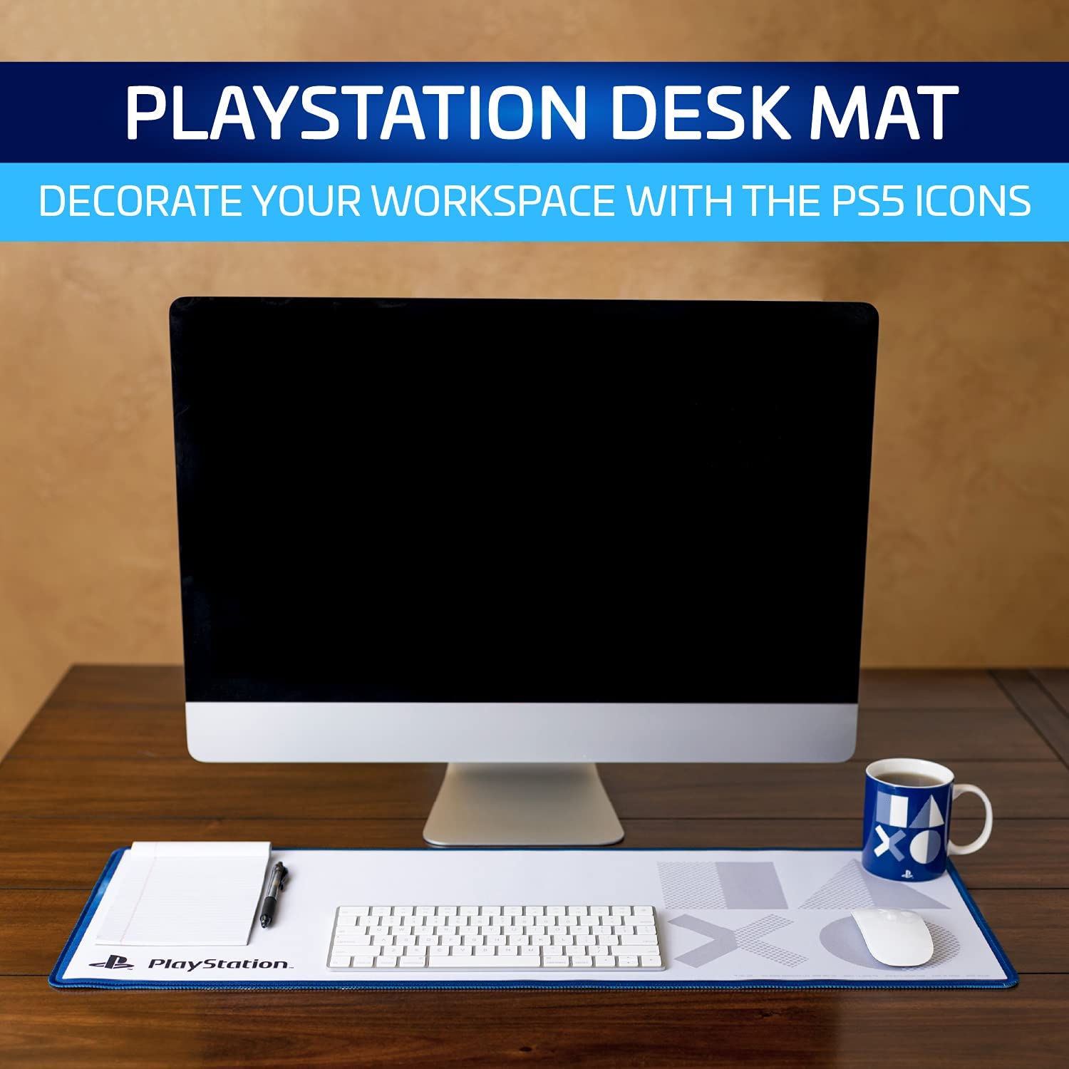 Playstation Blue Desk Mat - Mousepad 30 x 79 cm