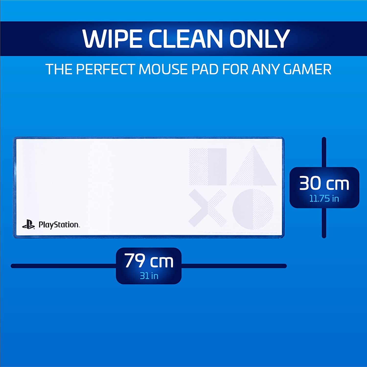 Playstation Blue Desk Mat - Mousepad 30 x 79 cm