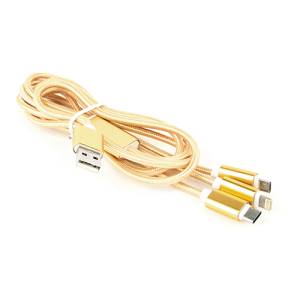 Techmade Gembird Cavo USB Ricarica 3in1 1m Gold